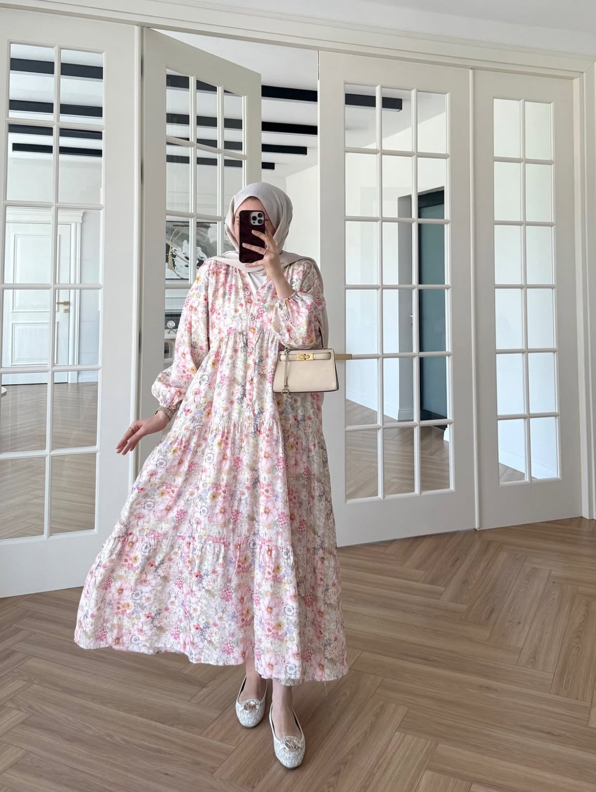 Talya Floral Pattern Mango Dress
