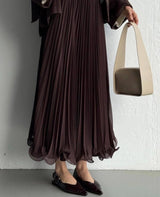 Pleated Chiffon Skirt